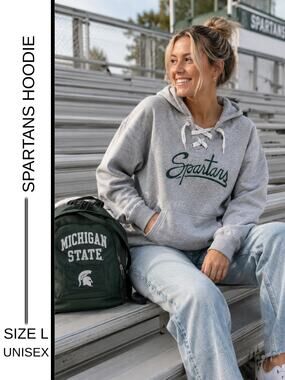 MSRP: $69 | ✨ America Michigan State Spartans Lace-Up Hoodie |  Unisex Large ✨